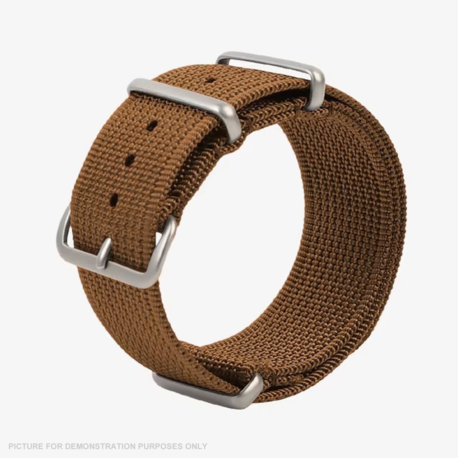 REMZEIM Ribbed Nylon NATO Style Watch Strap - BROWN